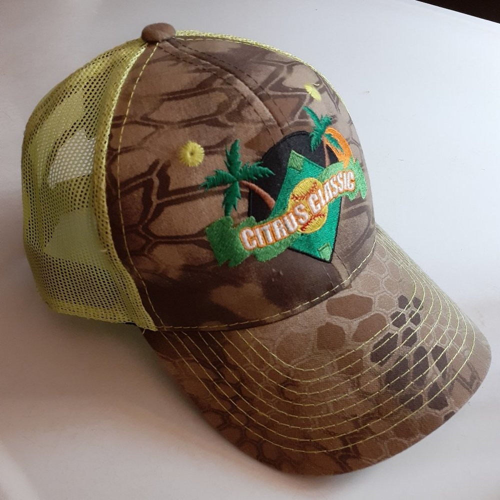 Citrus Classic Baseball Tournament Cap Camo Lime Green